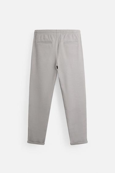 EASY CARE JOGGER WAIST TROUSERS - Grey / Beige by Zara - Image 6