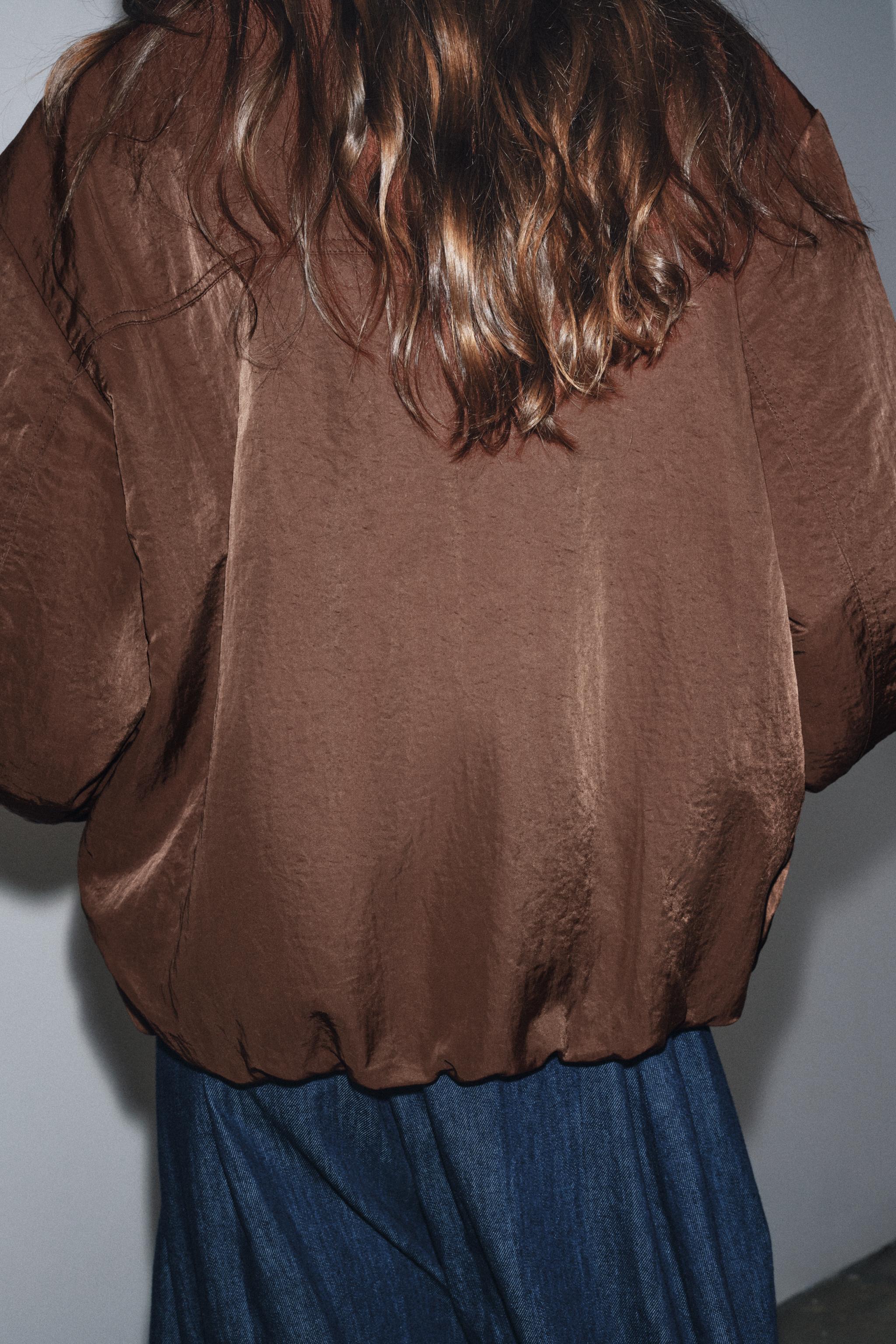 ZW COLLECTION RIBBED JACKET - Chocolate | ZARA South Africa