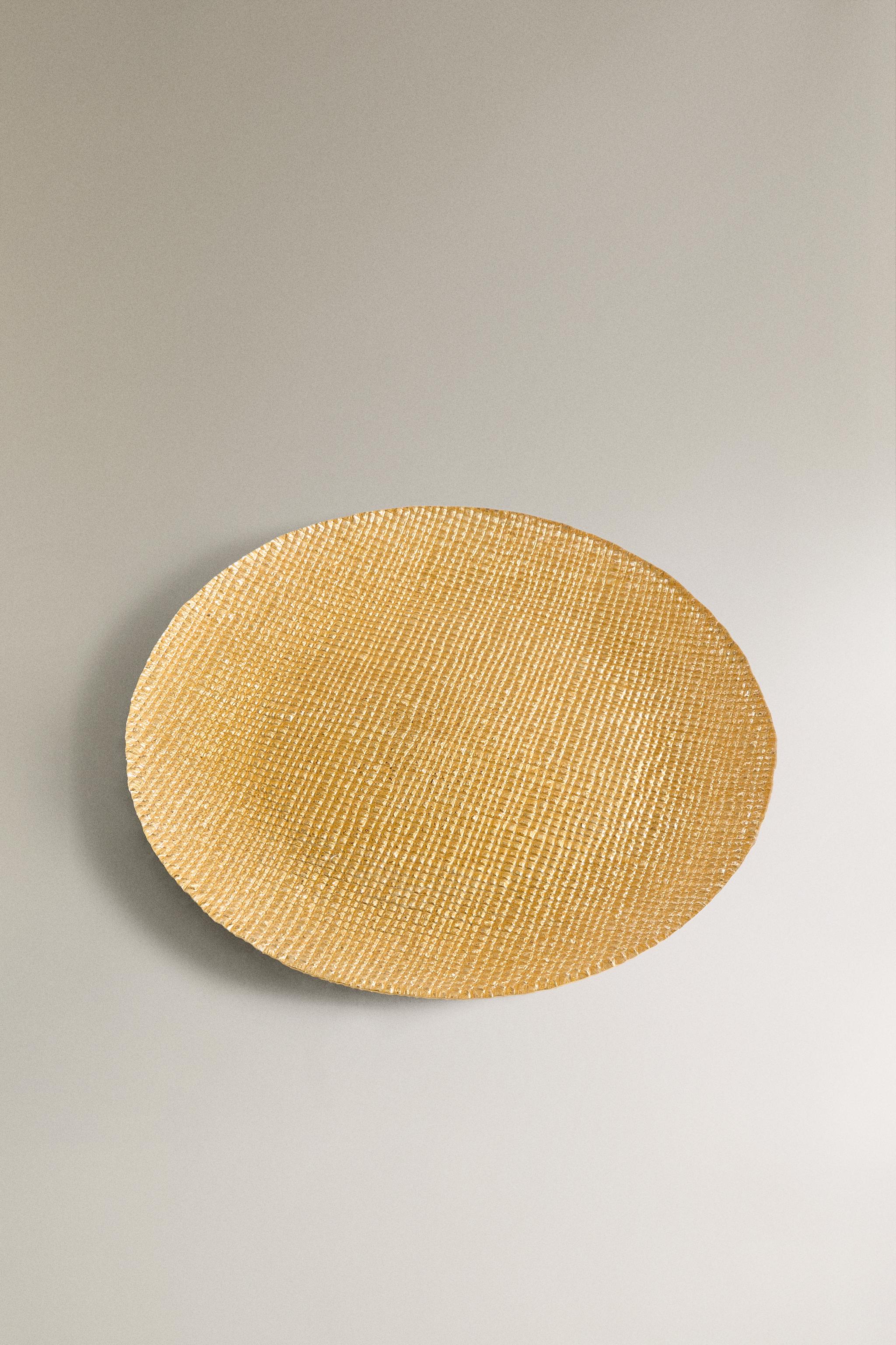 SOUS-ASSIETTE EN VERRE IRRÉGULIER DORÉ