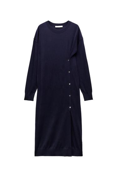 KNIT DRESS WITH SIDE BUTTONS