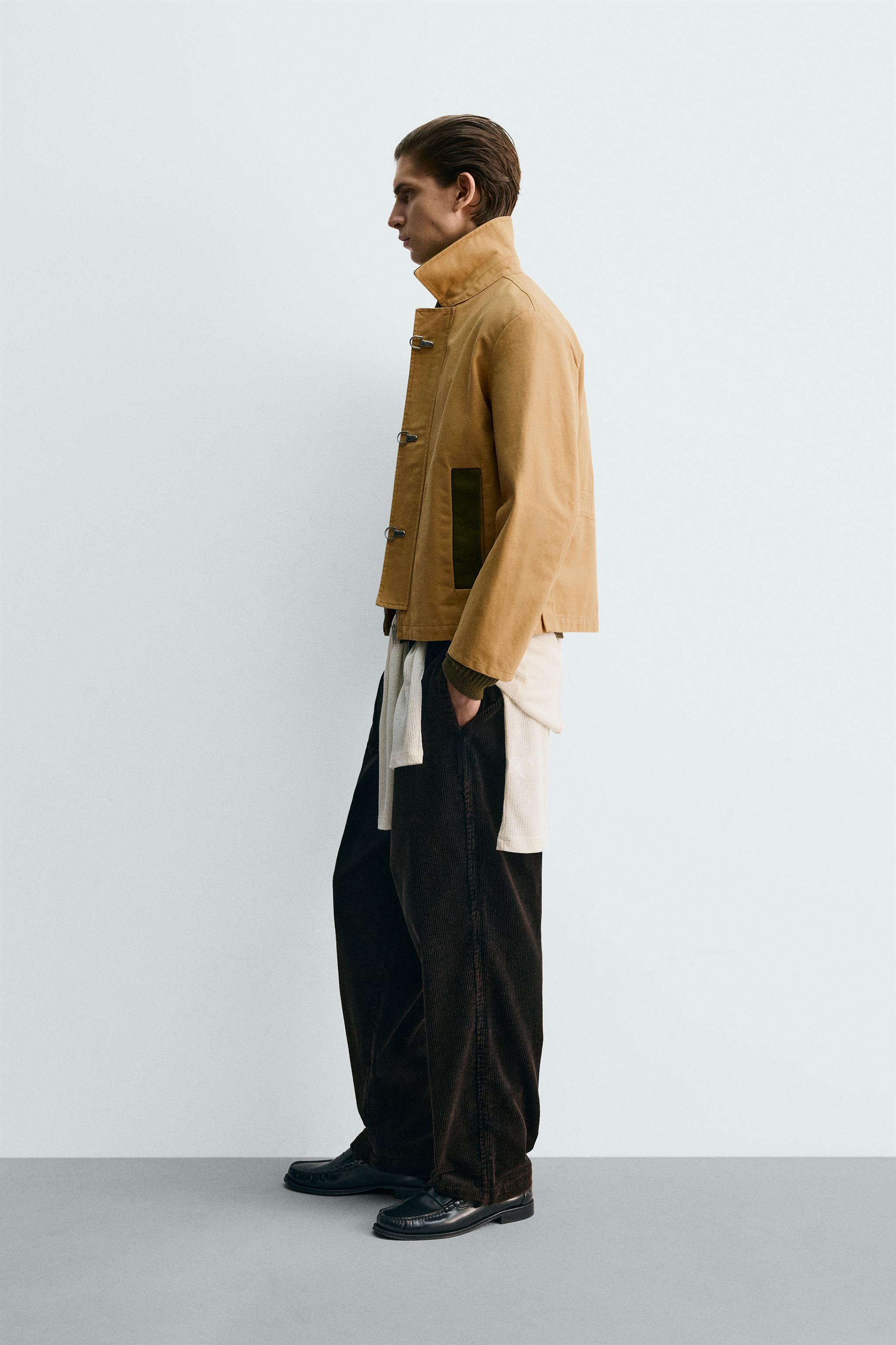 CONTRAST COLLAR FIREMAN CLASP JACKET