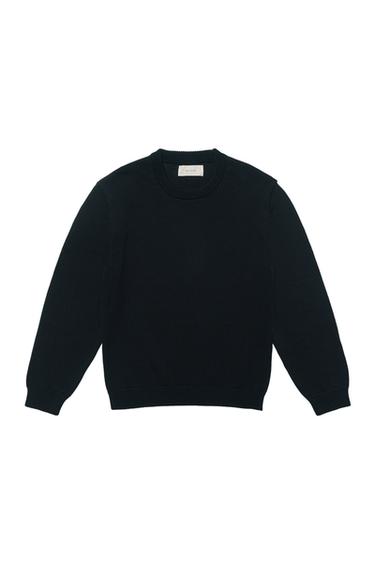 БАВОВНЯНИЙ СВЕТР КЛАСИЧНОГО КРОЮ - Дуже темний сірий Zara