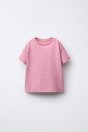 Zara PLAIN BASIC T-SHIRT - Pink