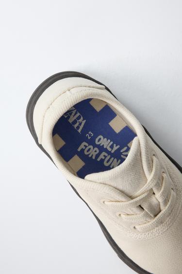 COTTON SKATE SNEAKERS - White by Zara - Image 7