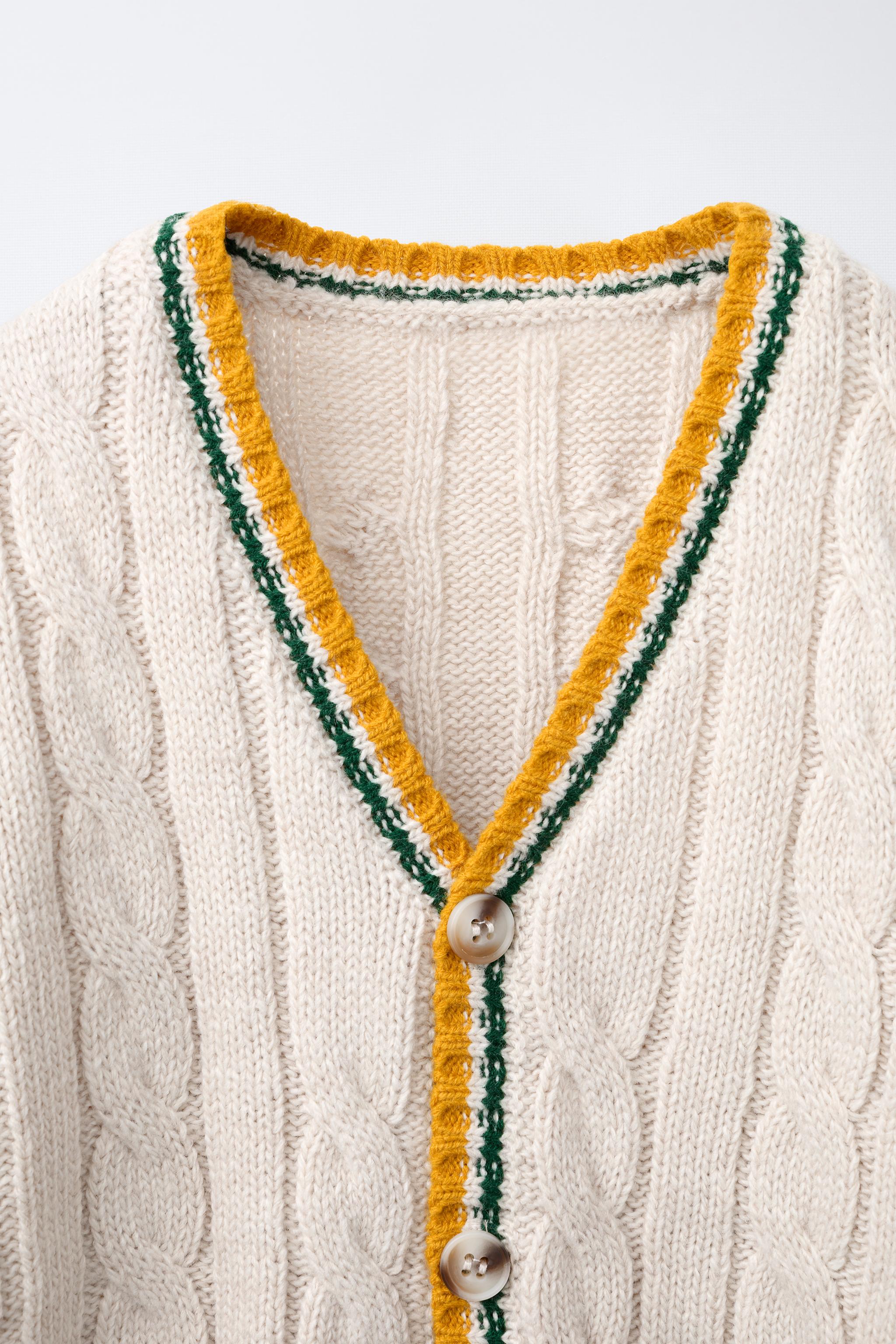 GILET EN MAILLE À TORSADES VARSITY