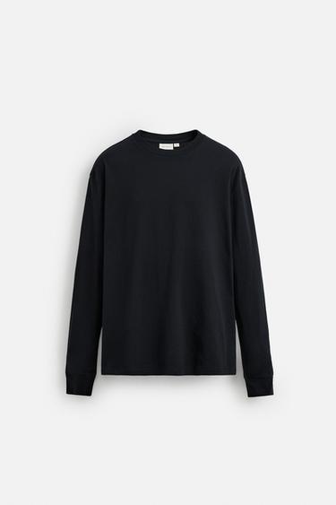 LIGHTWEIGHT LONG SLEEVE T-SHIRT - Dark navy by Zara