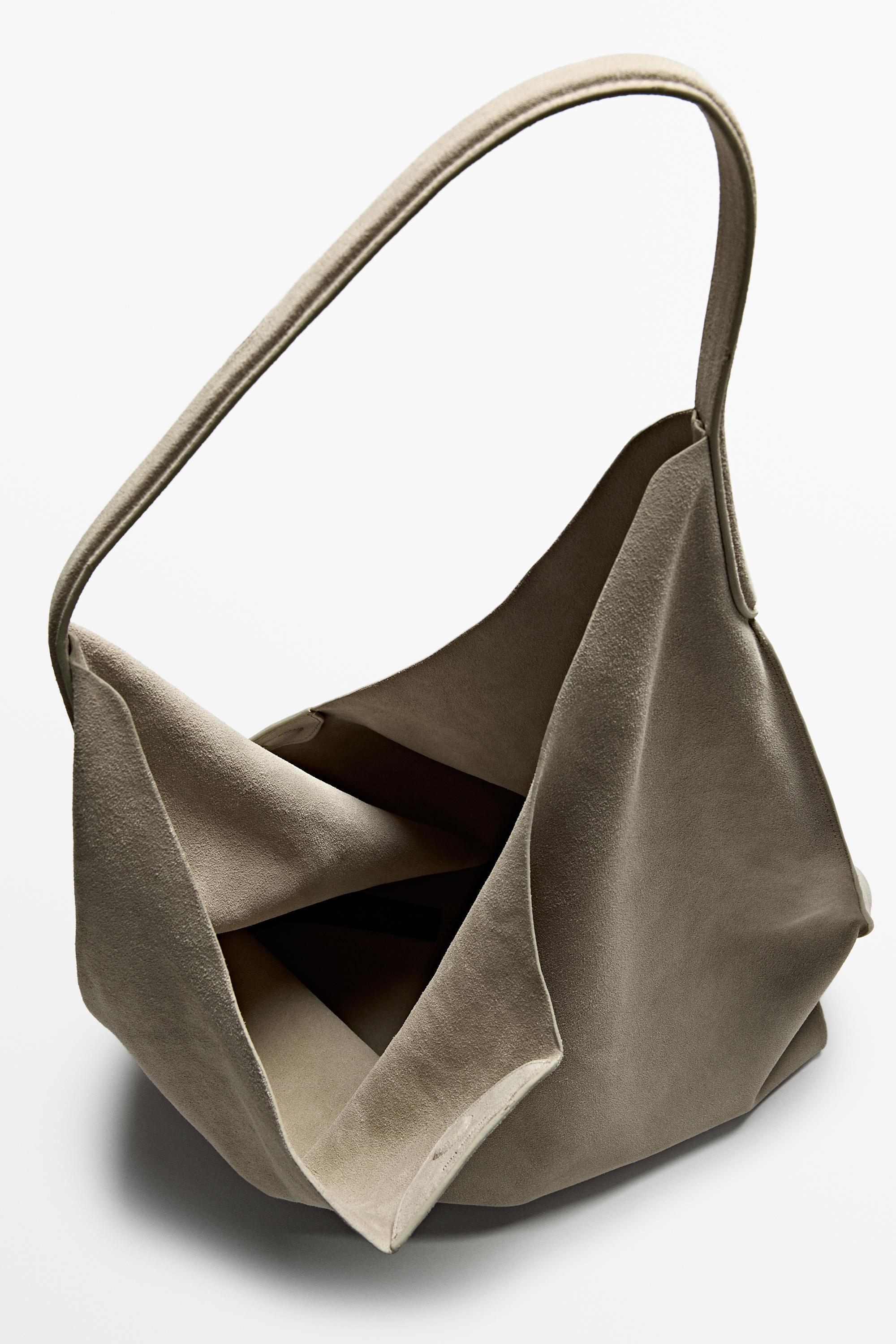 Maxi split suede leather shoulder bag