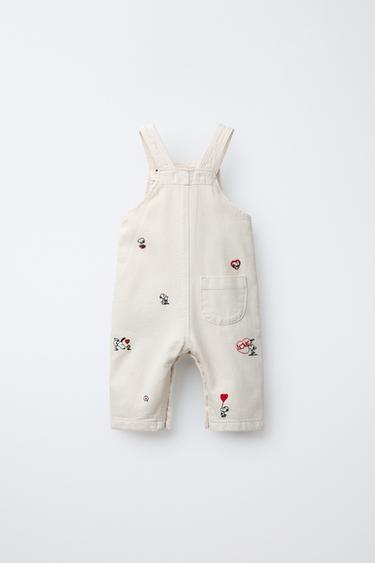 SNOOPY PEANUTS™ TWILL DUNGAREES - Ecru by Zara - Image 1