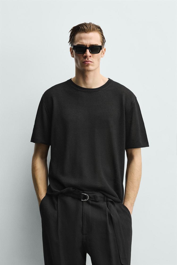 ZARA VISCOSE BLEND KNIT T-SHIRT