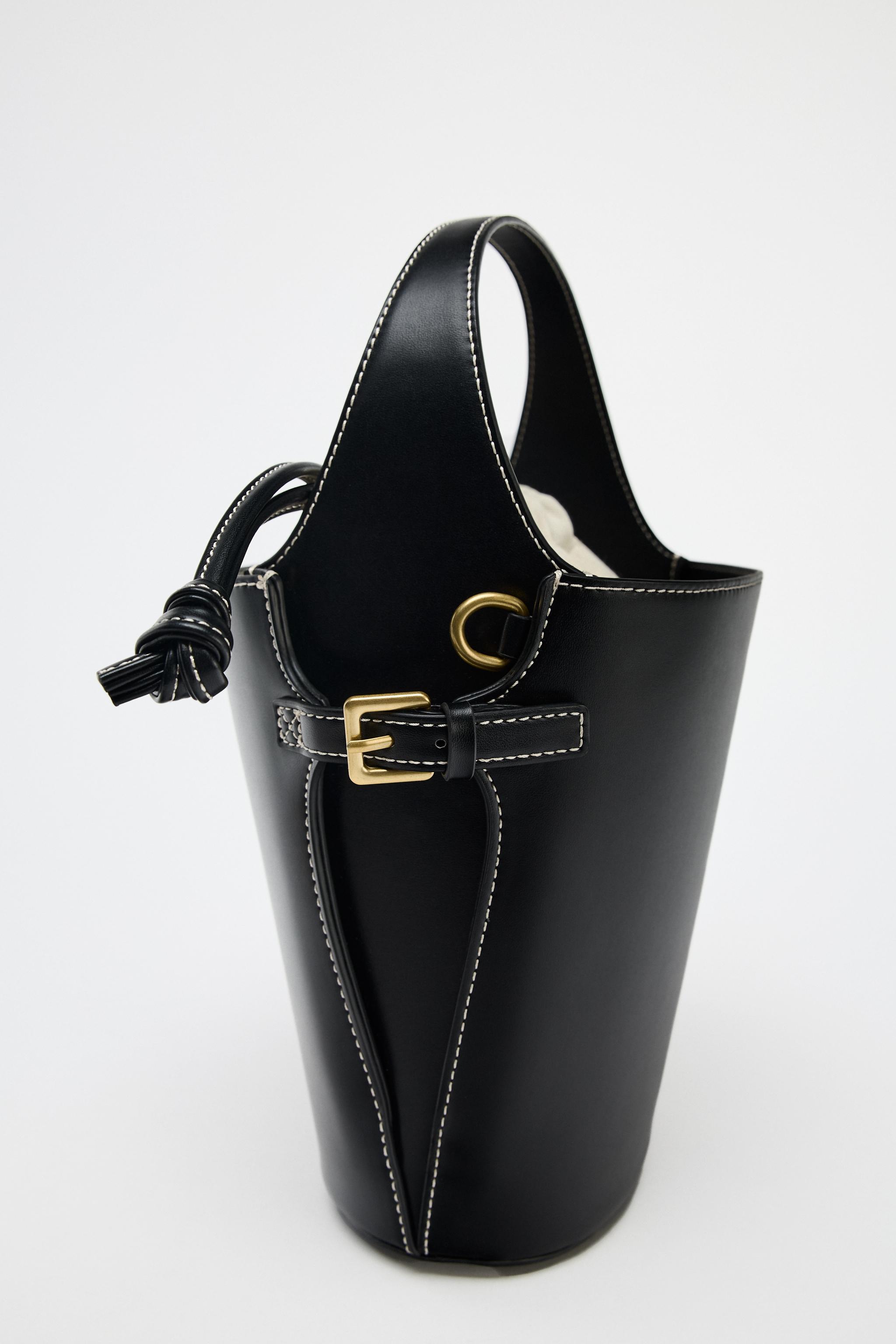 【ZARA】ドローストリング バケットバッグ ブラック6264/510/800 ドローストリング バケットバッグ - ブラック | ZARA Japan / 日本