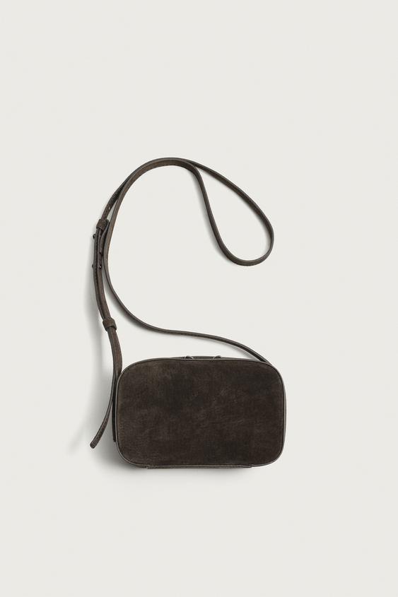 Мужская сумка Zara Leather Crossbody, цвет: Коричневый