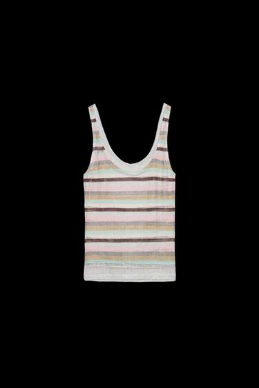 TOP RAYAS HILO METALIZADO - Multicolor de Zara - Imagen 0