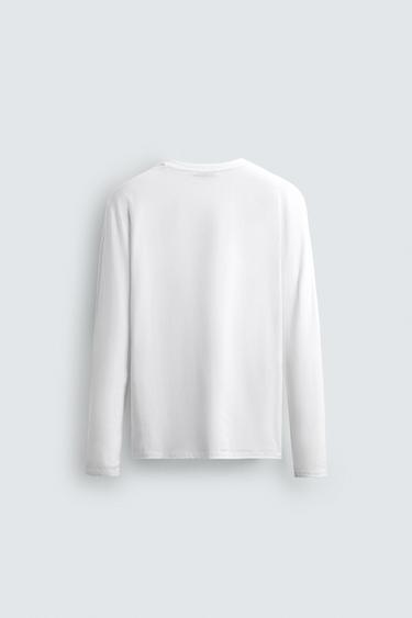 BASIC SLIM FIT T-SHIRT - White by Zara - Image 6