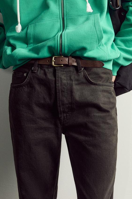 VINTAGE EFEKTLİ DERİ KEMER AARON LEVINE X ZARA