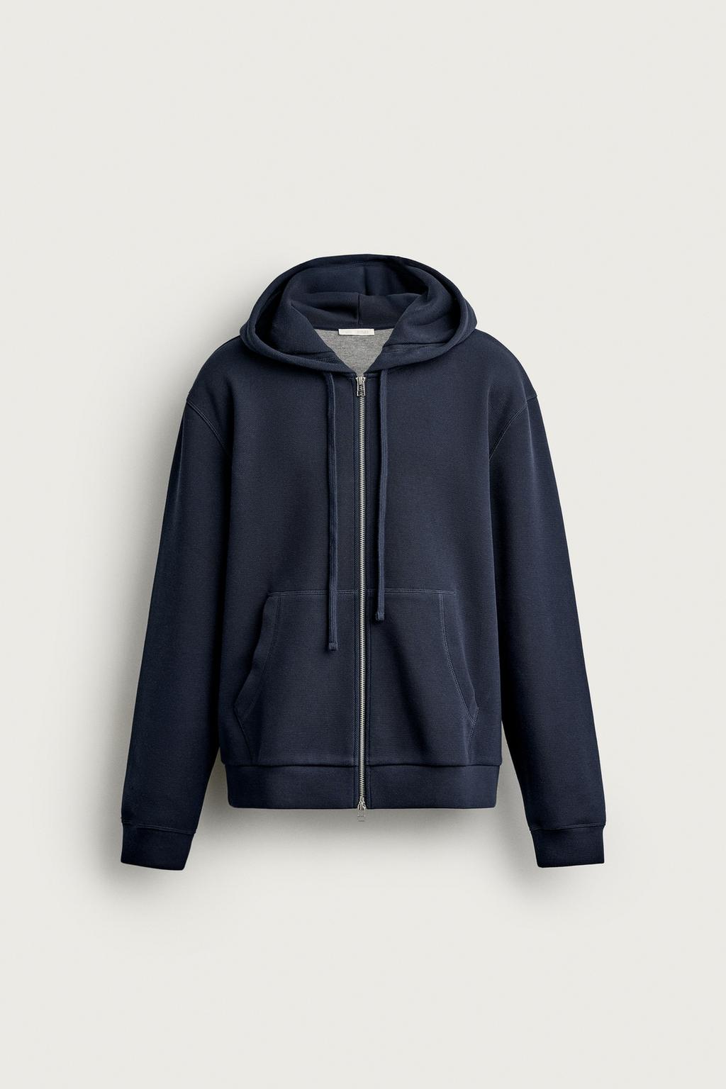 CONTRAST PIQUÉ HOODIE