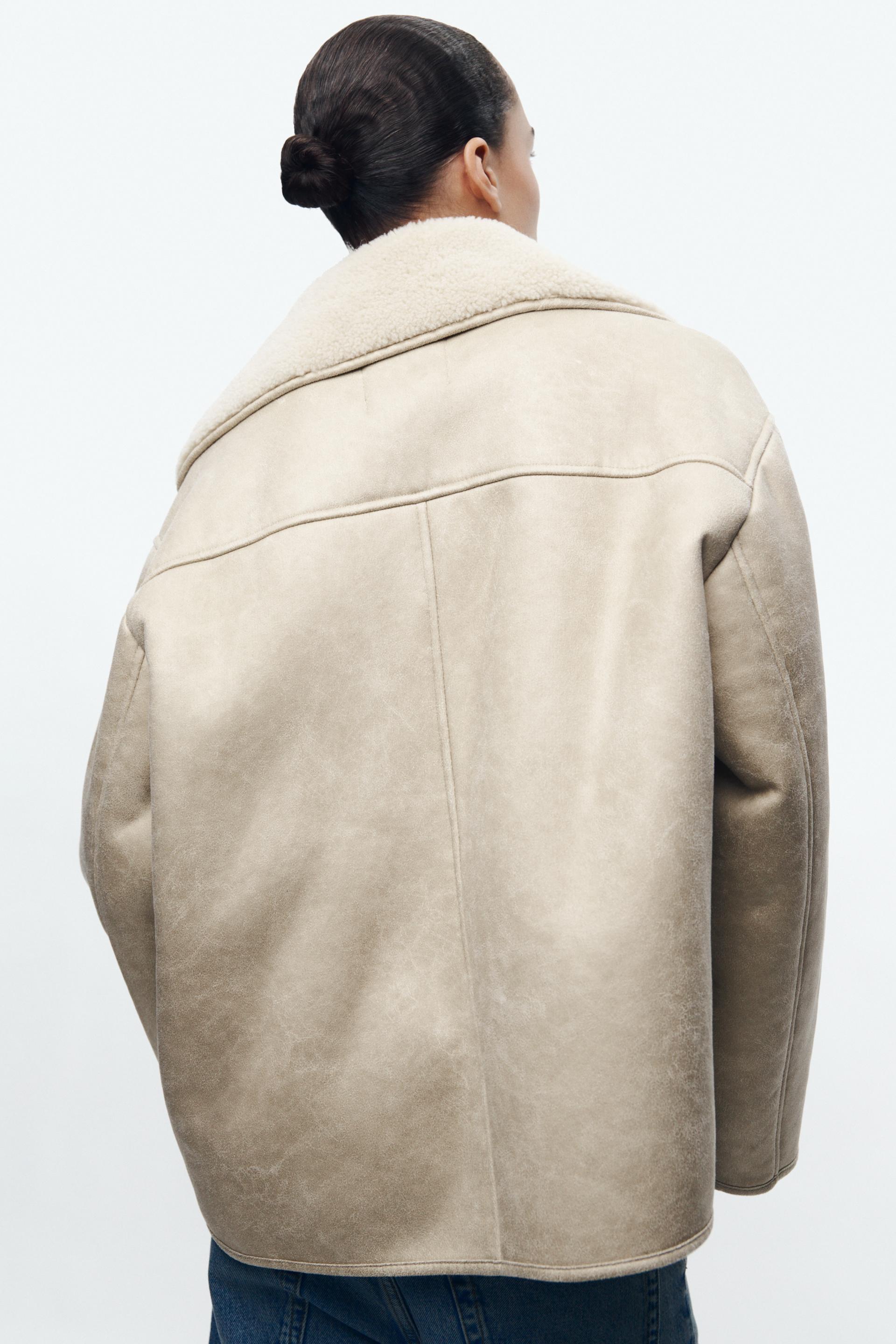 RELAXED DOUBLE FACED JACKET ZW COLLECTION - Beige