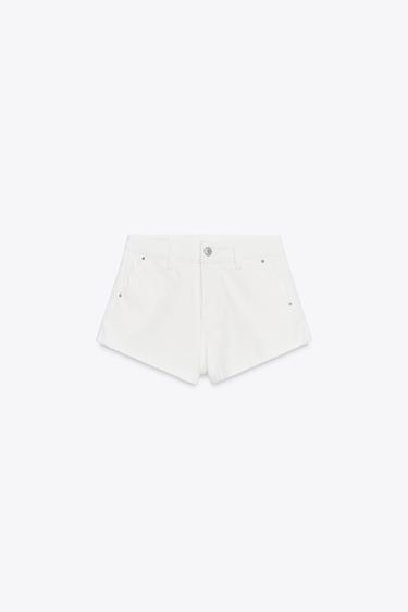 SHORT CHINO EN JEAN TRF - Blanc de Zara - Image 3