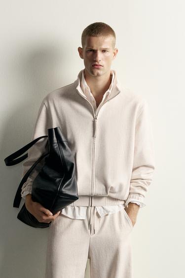 Zara RELAXED FIT STRUCTURED LIGHTWEIGHT JACKET - Gray marl