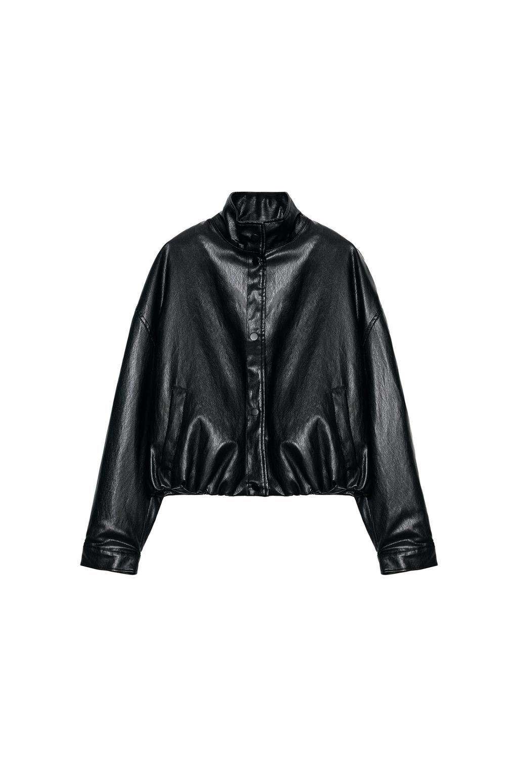 FAUX LEATHER PADDED BOMBER JACKET - image 3