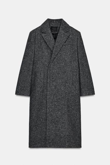 ZW COLLECTION OVERSIZE WOOL BLEND COAT - Grey by Zara