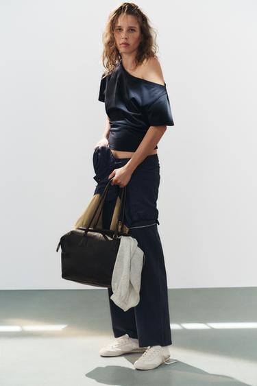 Zara 重磅棉質短袖 T 恤 - 海藍色 - 圖片 0