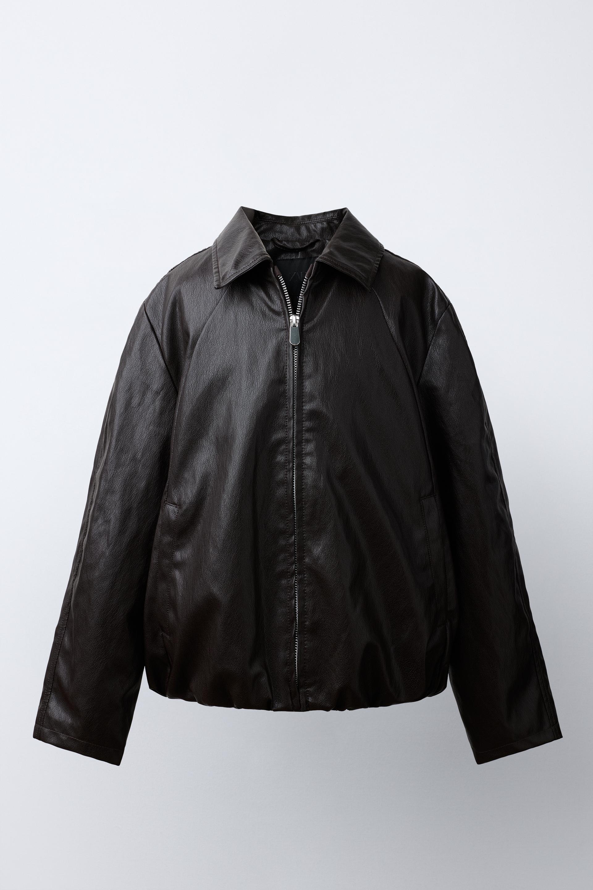 Faux Leather Bomber Jacket