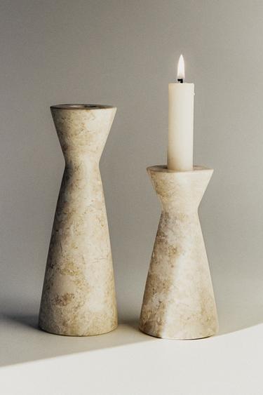 MARBLE CANDLEHOLDER - Beige by Zara