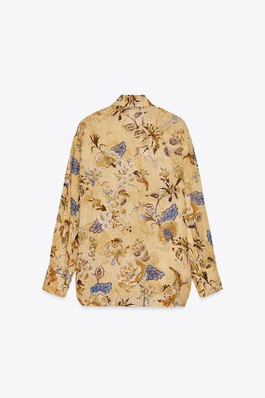 CHEMISE ESTAMPÉE RAMIE 100 % ZW COLLECTION - Jaune de Zara - Image 5