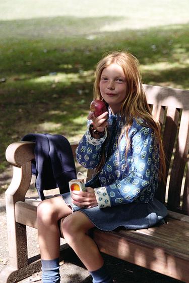 VESTE MATELASSÉE IMPRIMÉE FLEURS - Bleu moyen de Zara - Image 9