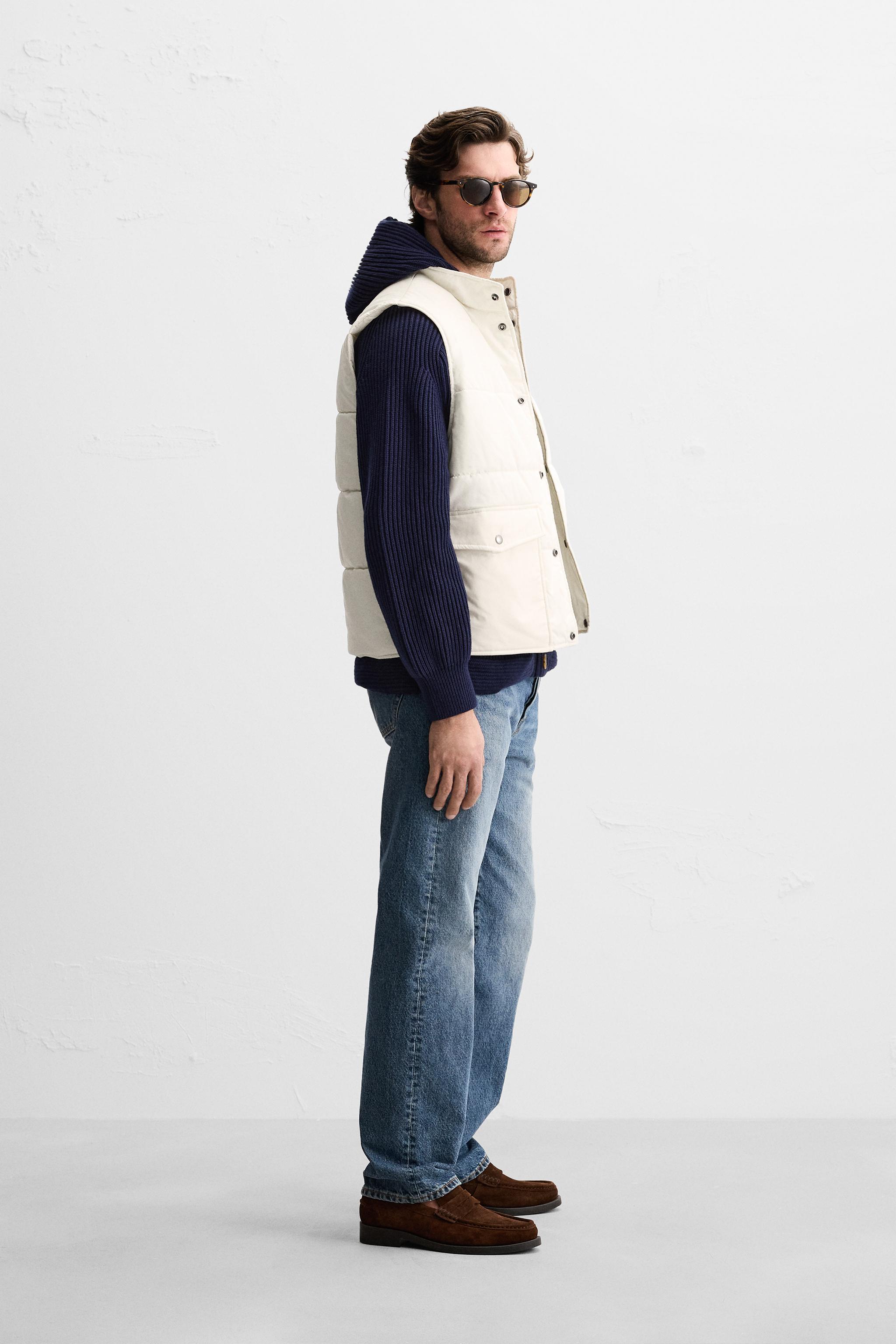 PADDED VEST WITH POCKETS - Sand | ZARA United States PADDED VEST WITH POCKETS - Sand | ZARA United States