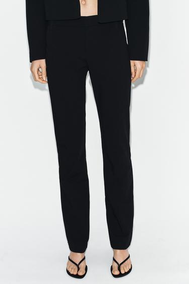 FLARE TROUSERS WITH BELT LOOPS - Black by Zara