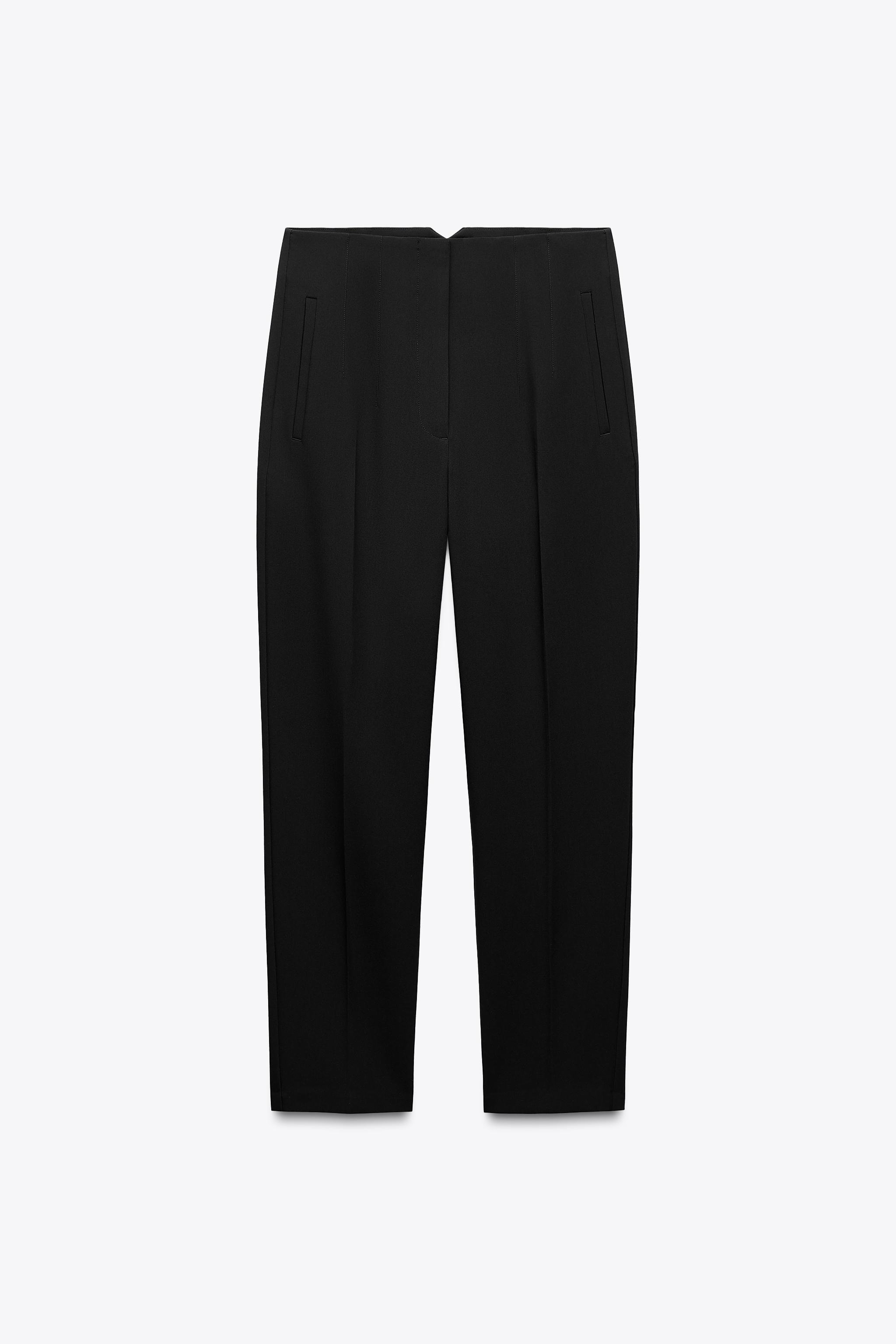 Zara Pantaloni Neri Vita Alta Pantaloni Neri Pantalone Vita Alta