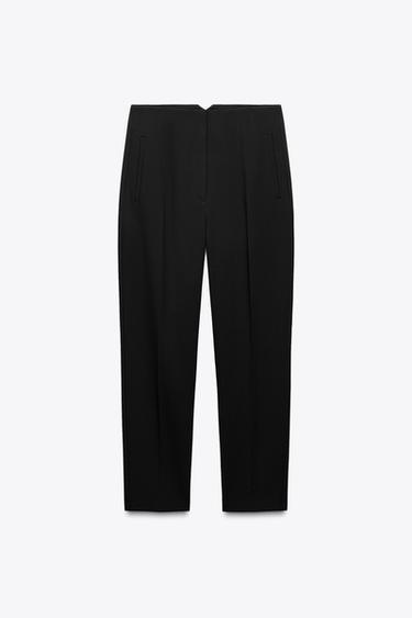 Zara PANTS WITH A HIGH WAIST - Black