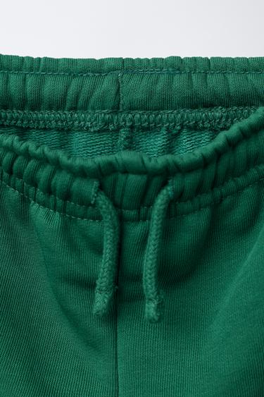 Zara BASIC TEXT JOGGER PANTS - Green