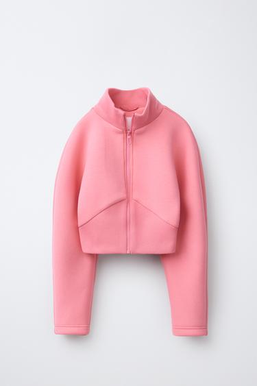 NEOPRENE JACKET WITH RIB TRIMS - Pink by Zara
