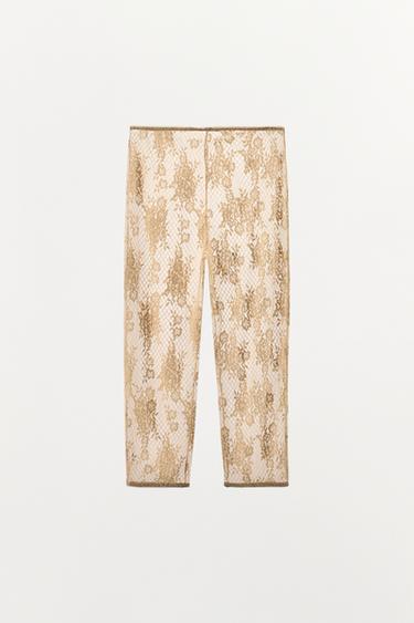 LACE LEGGINGS - Golden by Zara - Image 5