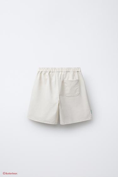 STRETCH STRAIGHT CHARM BUTTERBEAR © BERMUDA SHORTS - Ecru by Zara - Image 1
