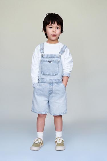 DENIM SHORT DUNGAREES - Mid-blue by Zara