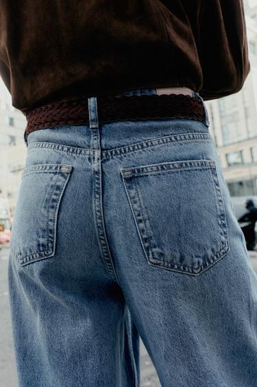 Z1975 HIGH-WAIST WIDE-LEG FULL-LENGTH JEANS WITH BELT - Mid-blue by Zara - Image 2