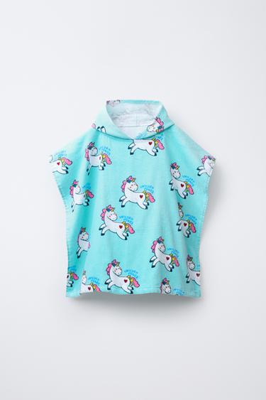 UNICORN PRINT PONCHO TOWEL - Turquoise by Zara - Image 0