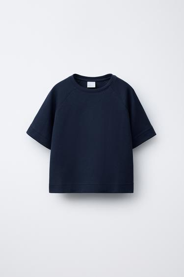 CAMISETA MANGA RANGLÁN BÁSICA - Marino de Zara