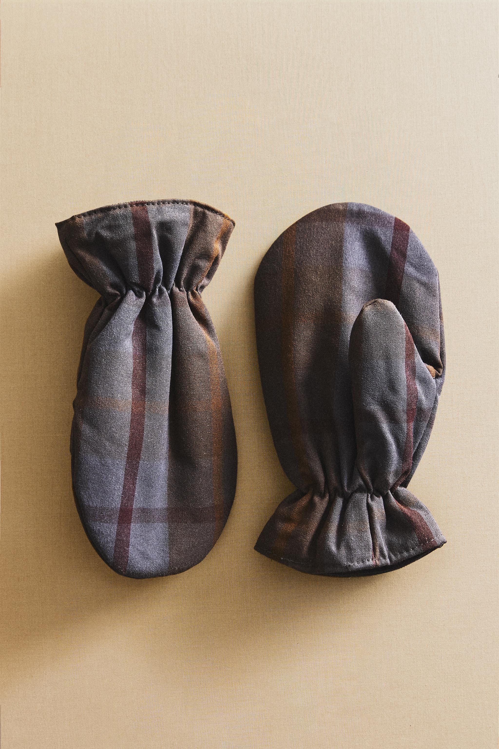 CHILDREN'S TARTAN CHECK MITTENS