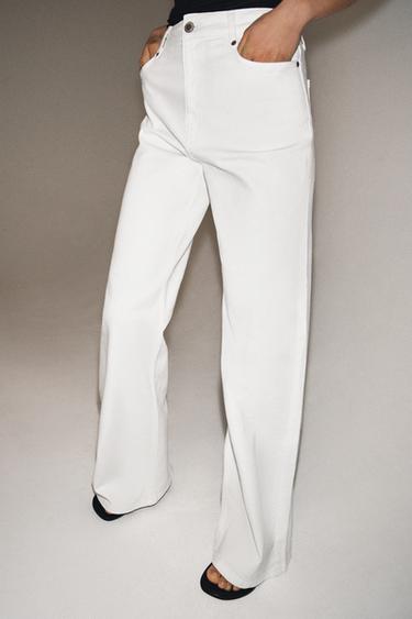 ZW COLLECTION WIDE-LEG HIGH-WAIST JEANS - White by Zara - Image 3