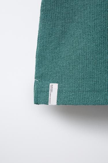 RUSTIC TOWELLING BOWLING SHIRT - Bottle green by Zara - Image 3