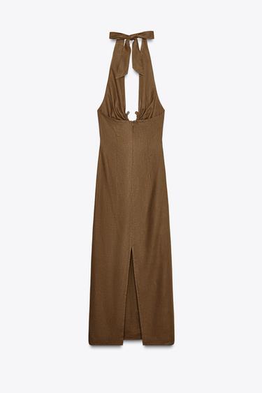ROBE MIDI BOUCLE AVEC LIN - Toffee de Zara - Image 6