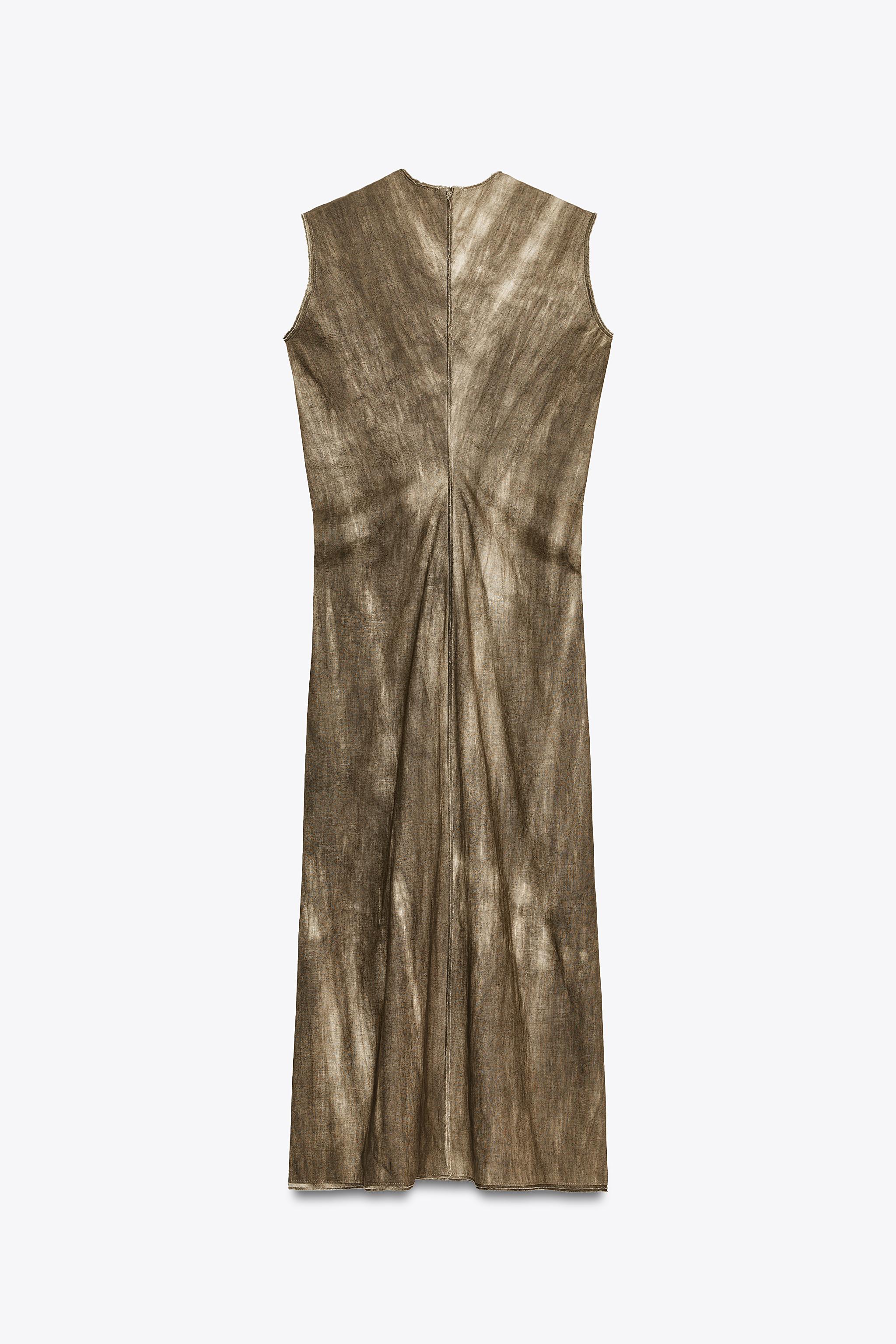 ZARA タイダイ ラミー混紡 ZW COLLECTION ワンピース 8491/056 タイダイ ラミー混紡 ZW COLLECTION ワンピース - マルチカラ