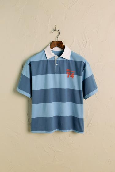 VARSITY STRIPED POLO SHIRT - Blue by Zara