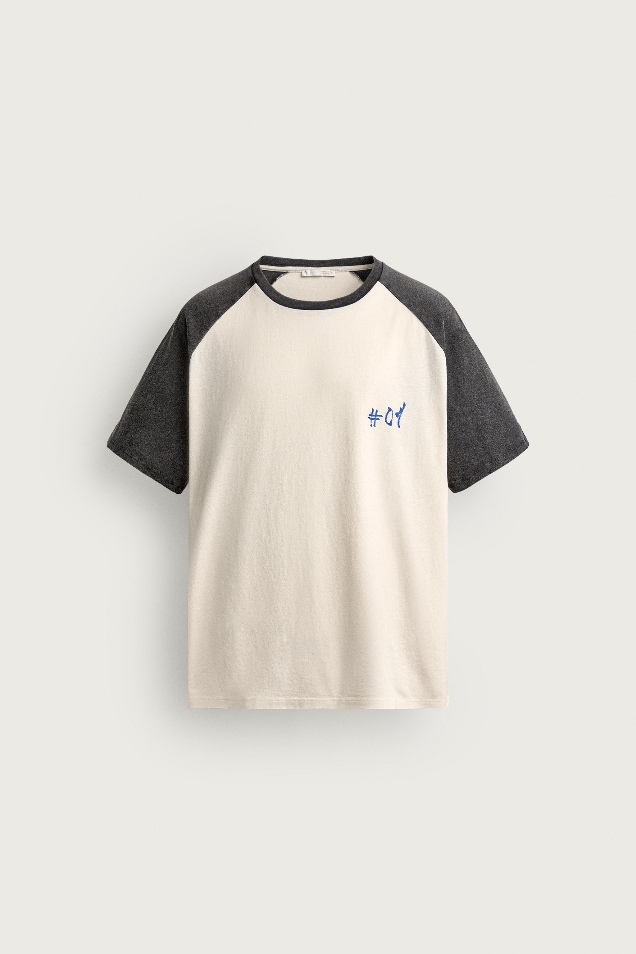 COLOR BLOCK TEXT T-SHIRT
