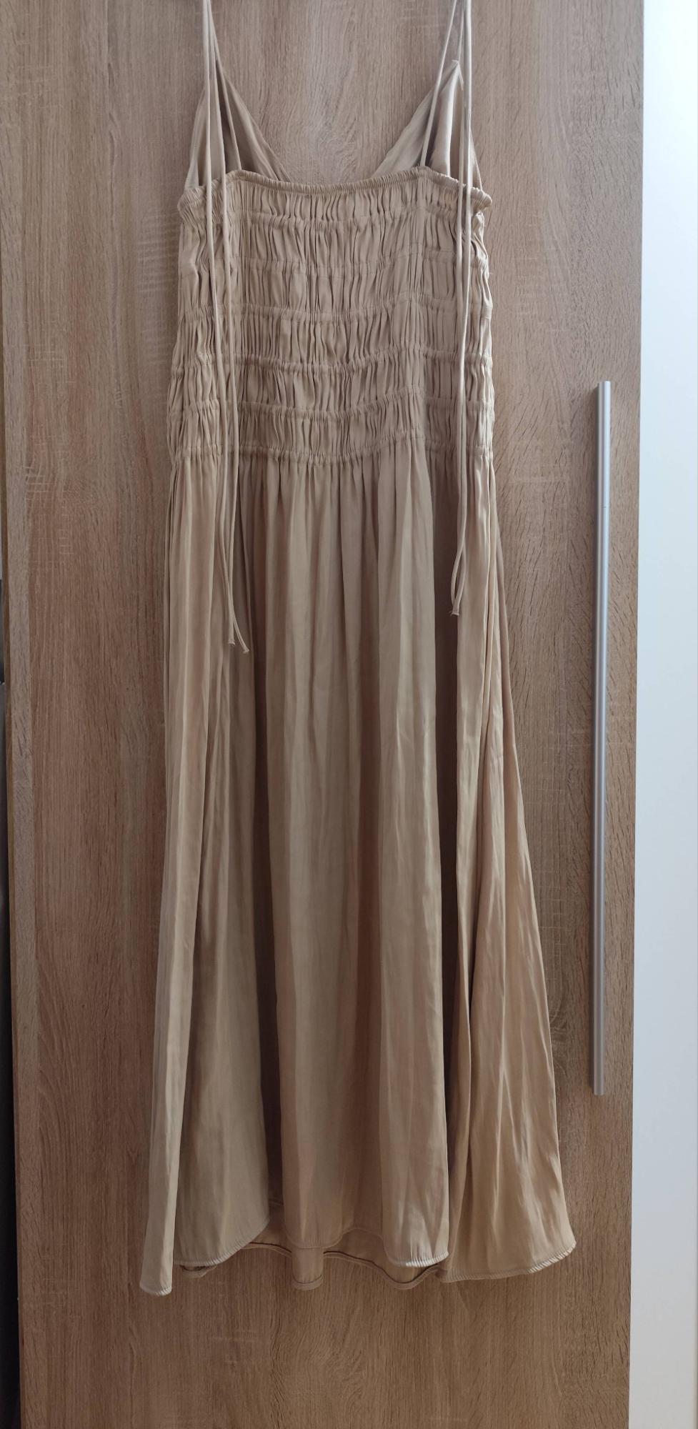 SATIN MIDI DRESS WITH GATHERING - Image 3