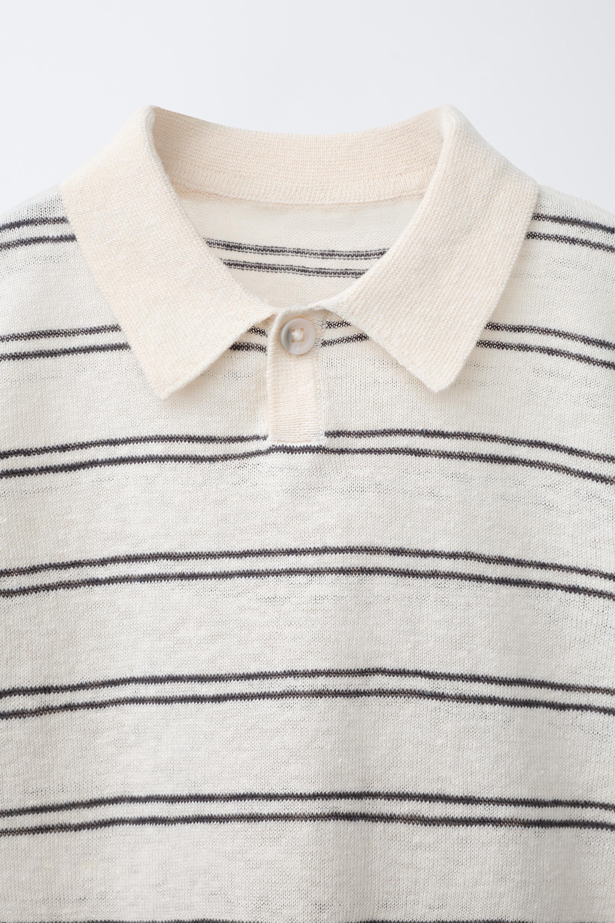 KNIT COTTON LINEN POLO SHIRT